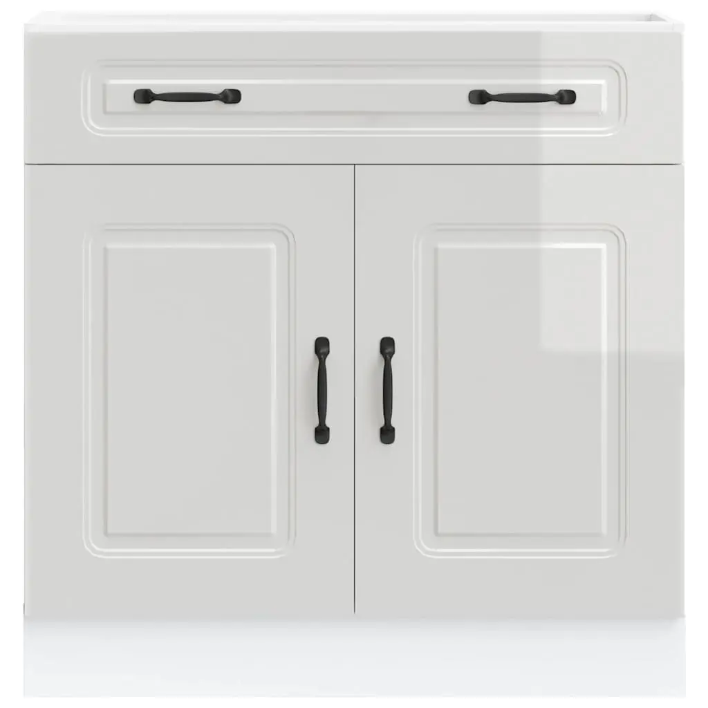 High Gloss White Engineered Wood Kitchen Storage Cabinet