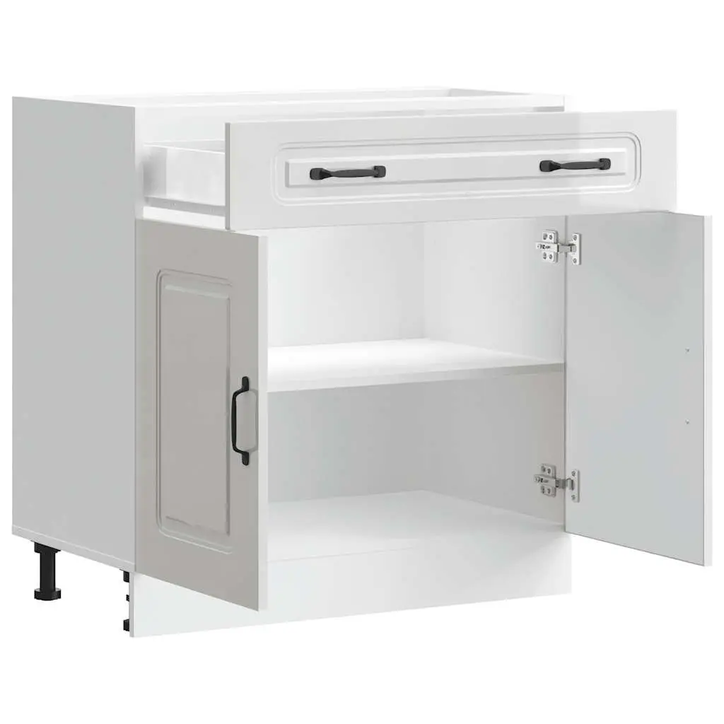 High Gloss White Engineered Wood Kitchen Storage Cabinet