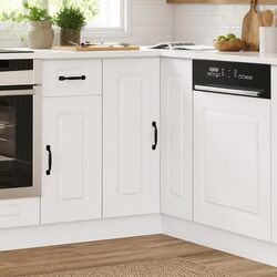 Sturdy White Engineered Wood Kitchen Corner Base Cabinet