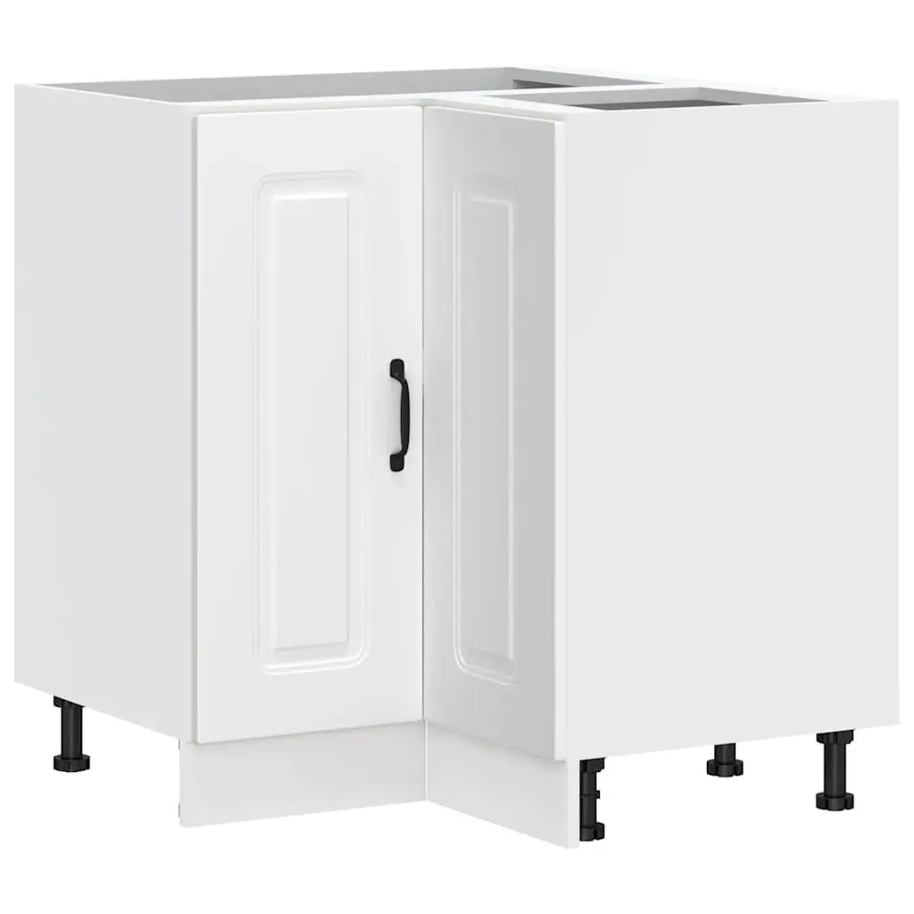 White Engineered Wood Kitchen Corner Base Cabinet