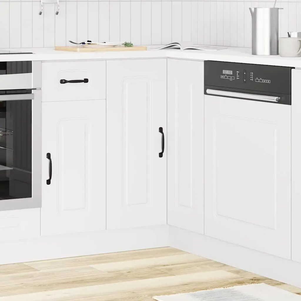 White Engineered Wood Kitchen Corner Base Cabinet