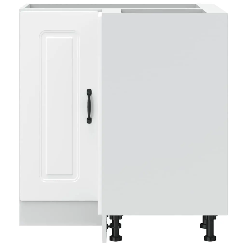 White Engineered Wood Kitchen Corner Base Cabinet