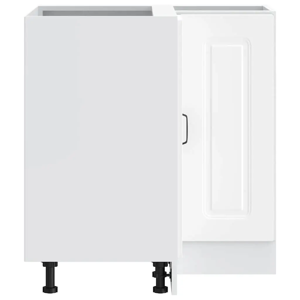 White Engineered Wood Kitchen Corner Base Cabinet