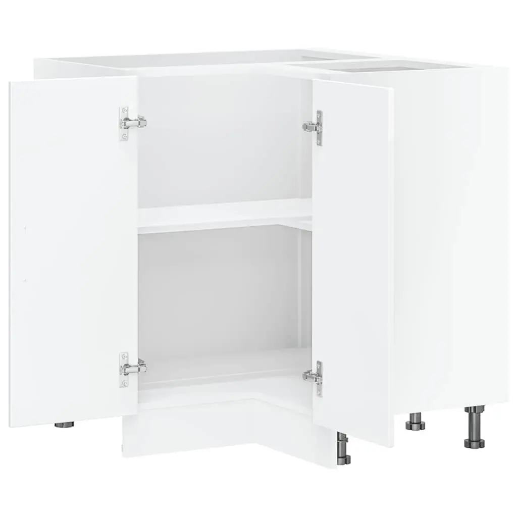 High Gloss White Corner Base Cabinet for Kitchen Storage