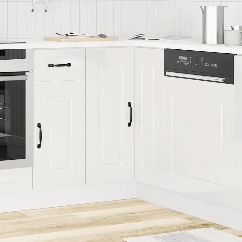 High Gloss White Corner Base Cabinet for Kitchen Storage