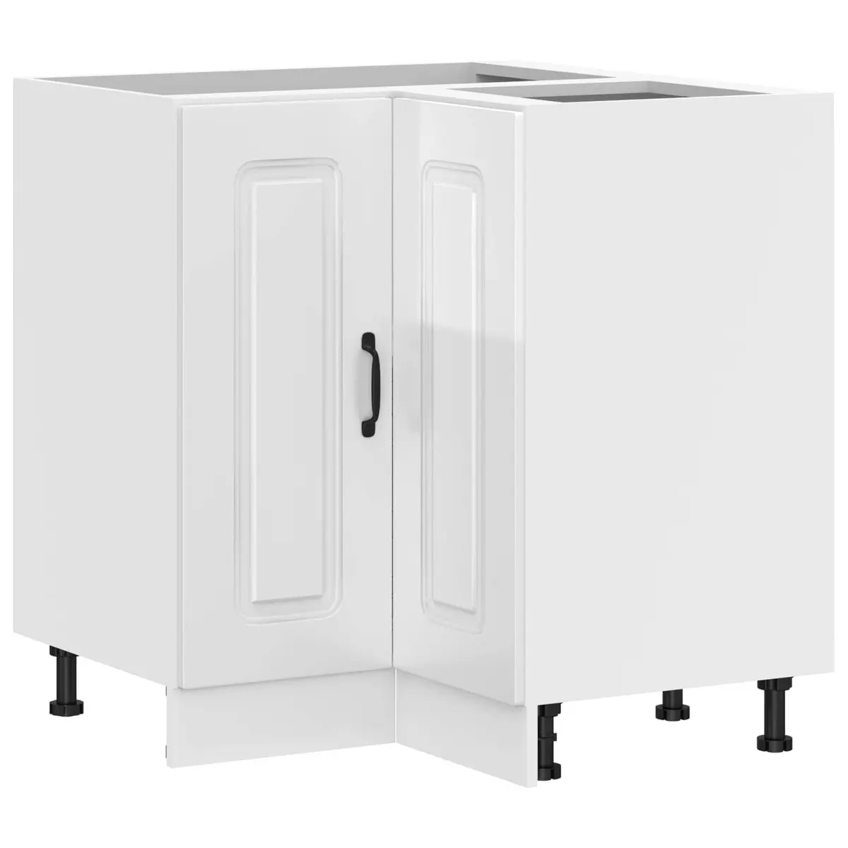 High Gloss White Corner Base Cabinet for Kitchen Storage