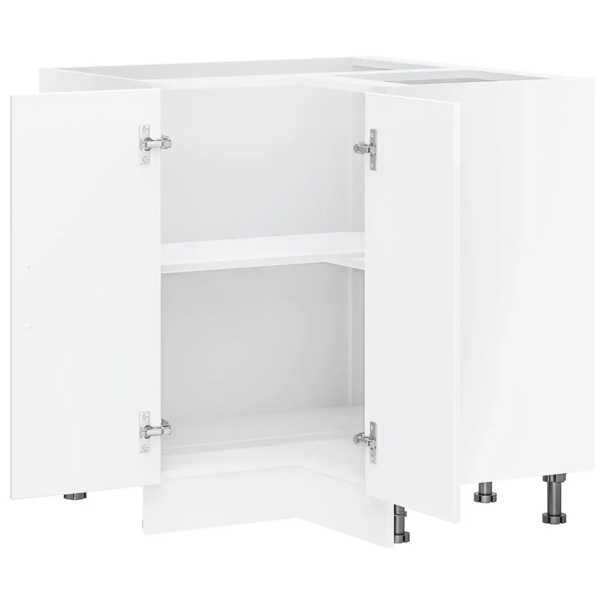 High Gloss White Corner Base Cabinet for Kitchen Storage