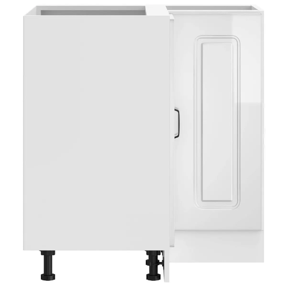 High Gloss White Corner Base Cabinet for Kitchen Storage