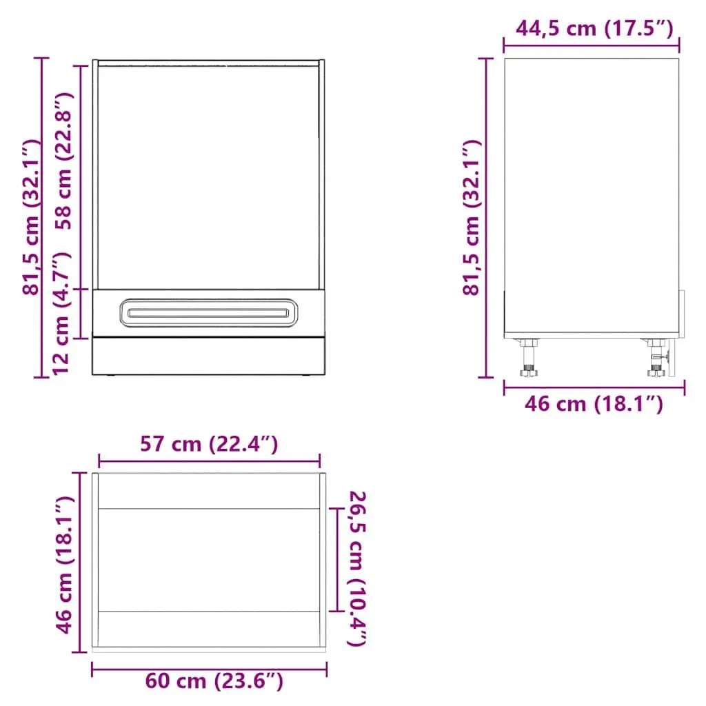 White Engineered Wood Kitchen Oven Cabinet