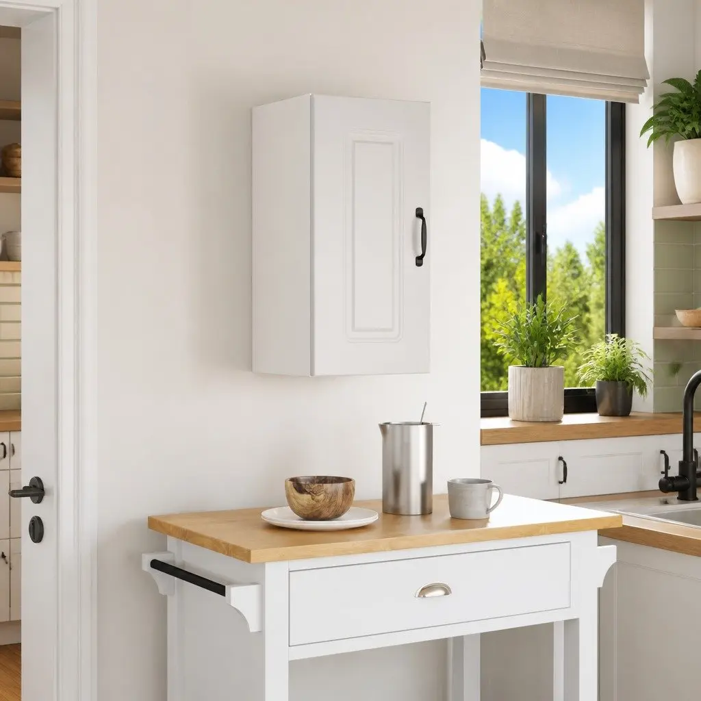 Kitchen Wall Cabinet Engineered Wood White