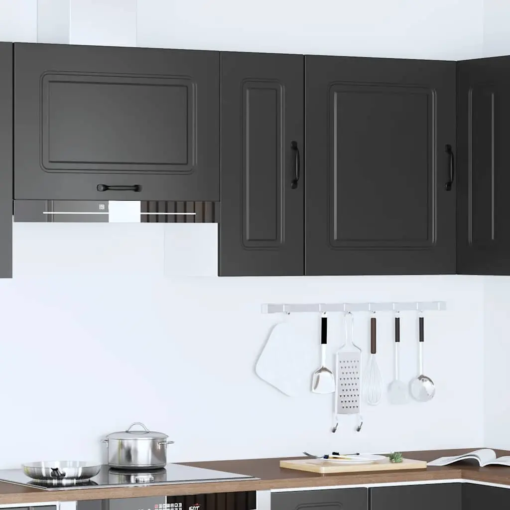 Black Engineered Wood Kitchen Wall Cabinet