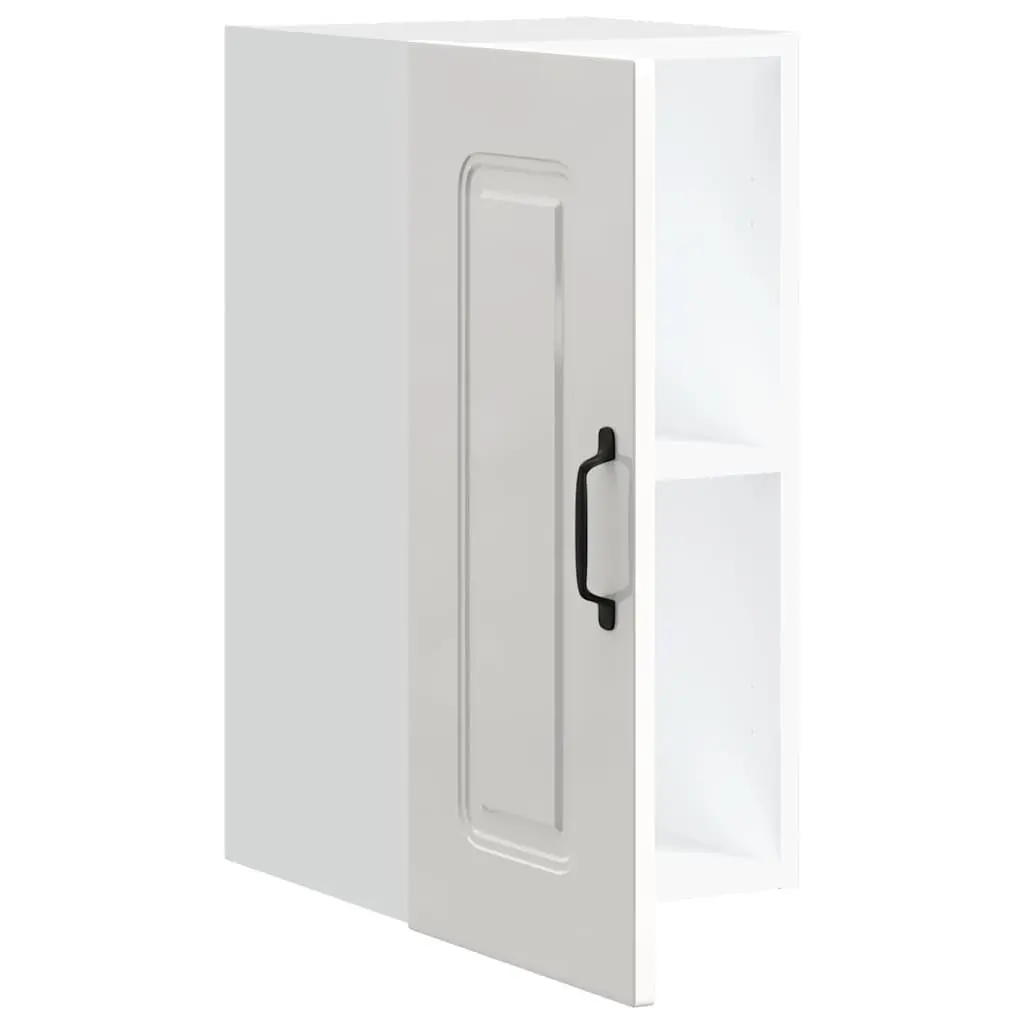 White High Gloss Storage Cupboard Door Engineered Wood Kitchen Wall Cabinet
