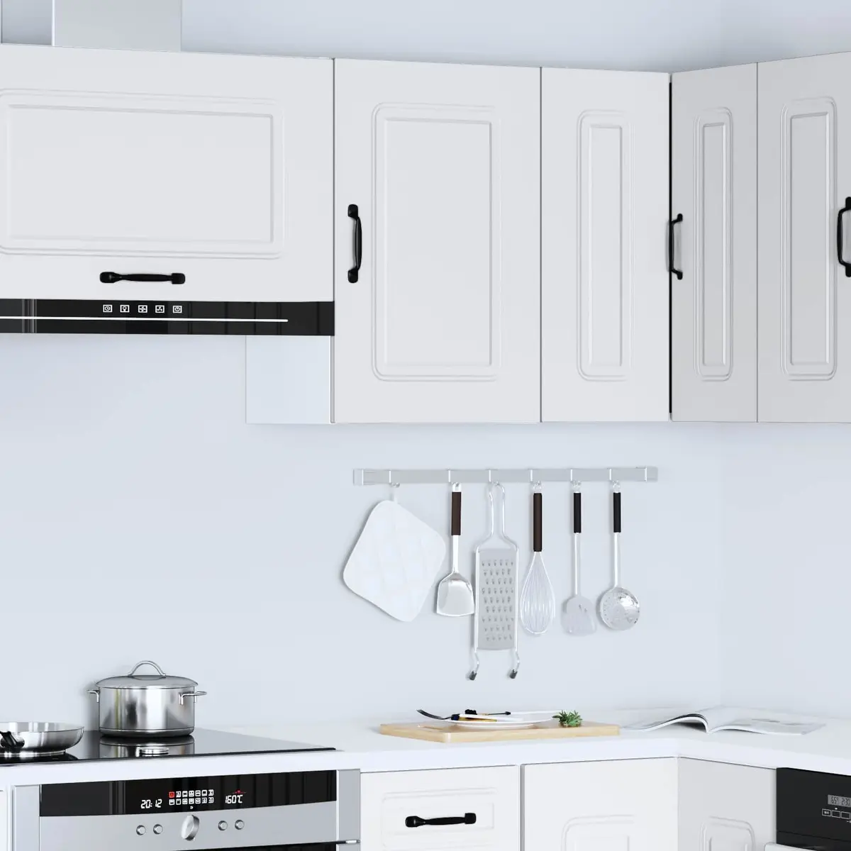 White Engineered Wood Wall Cabinet for Storage