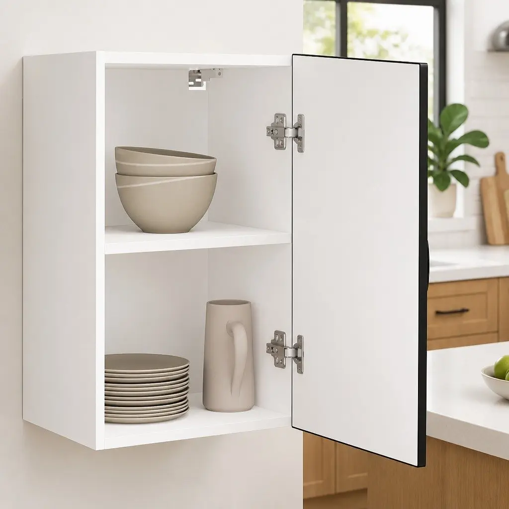 Black Engineered Wood Kitchen Wall Cabinet
