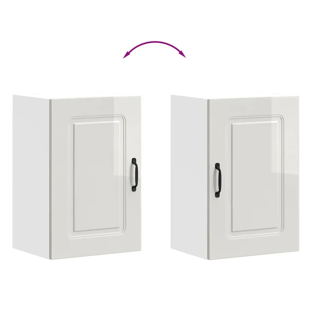 High Gloss White Kitchen Wall Cabinet with Organiser