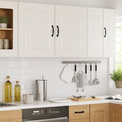 Sturdy White Engineered Wood Kitchen Wall Cabinets - 2pcs