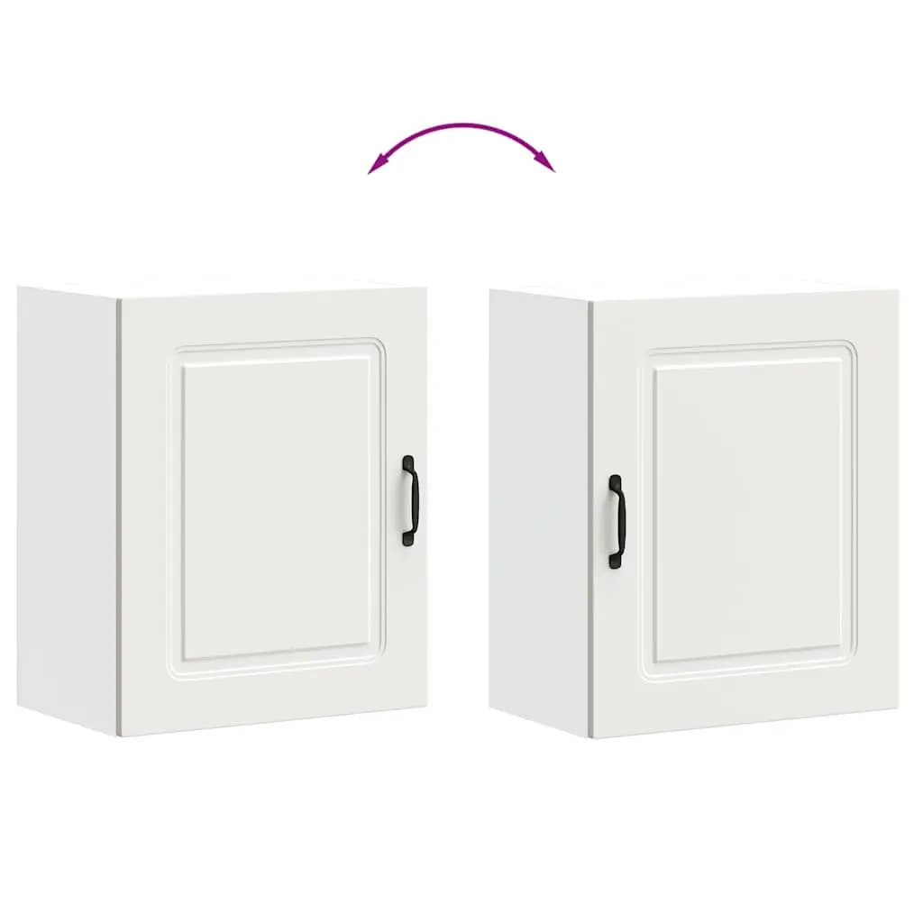 Kitchen Wall Cabinets 2pcs White Engineered Wood Storage Cabinet Cupboards