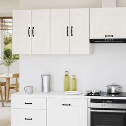 Kitchen Wall Cabinet White Engineered Wood Storage Organizer with Doors