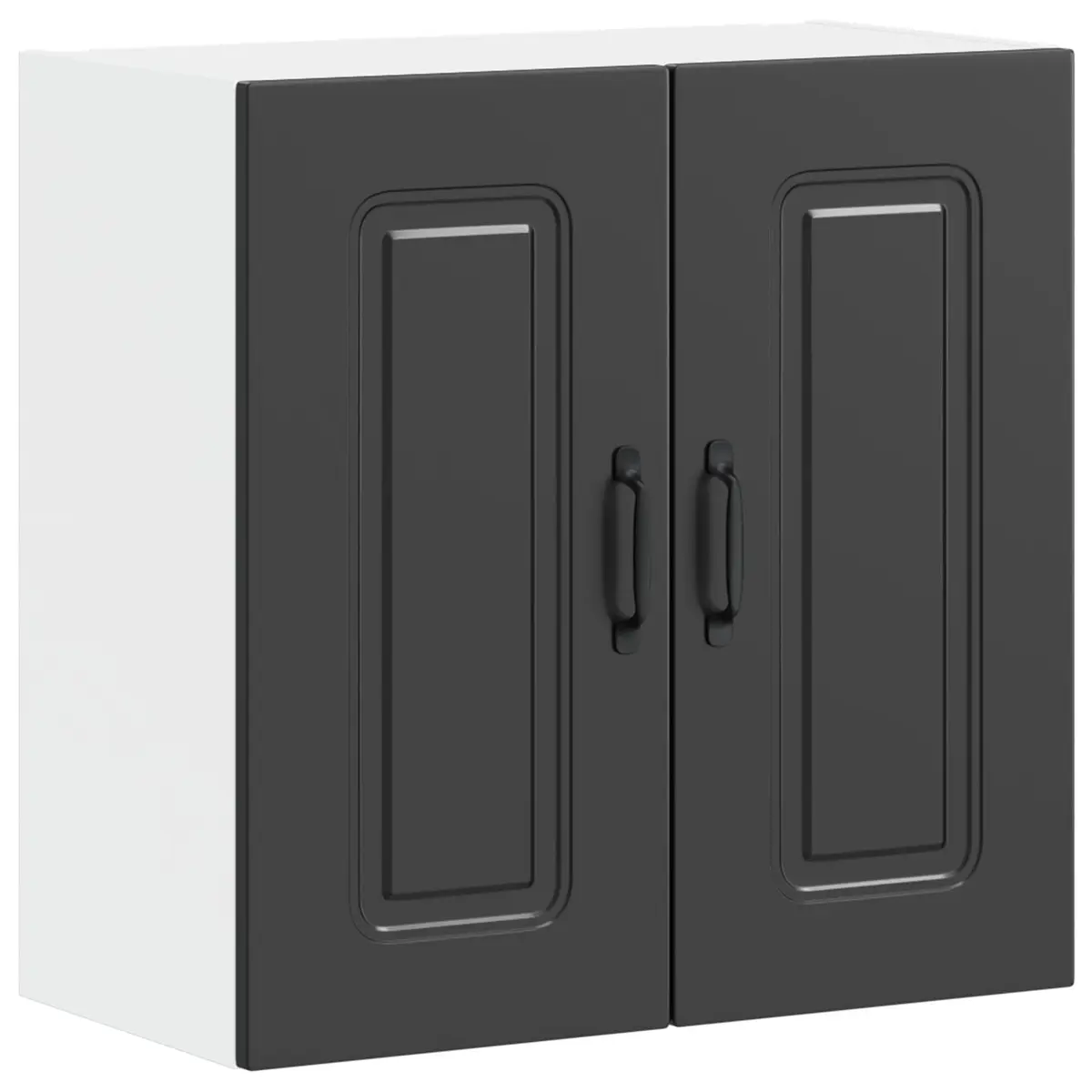 Black Engineered Wood Kitchen Wall Cabinet for Storage