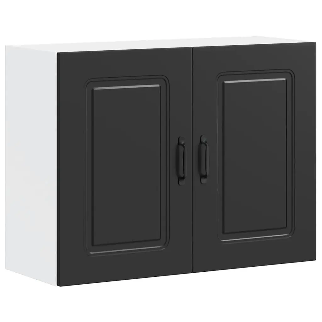 Black Engineered Wood Wall Cabinet for Kitchen