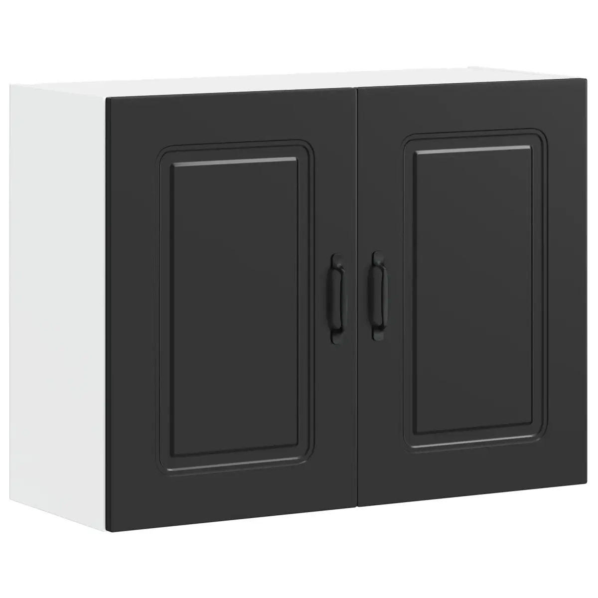 Black Engineered Wood Wall Cabinet for Kitchen