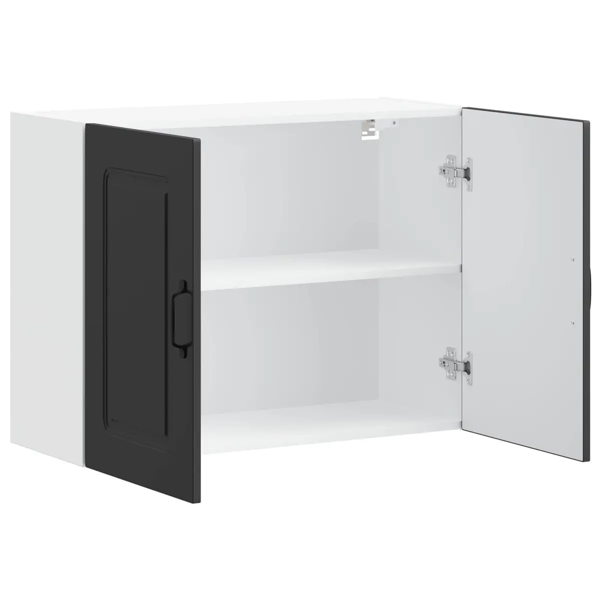 Black Engineered Wood Wall Cabinet for Kitchen