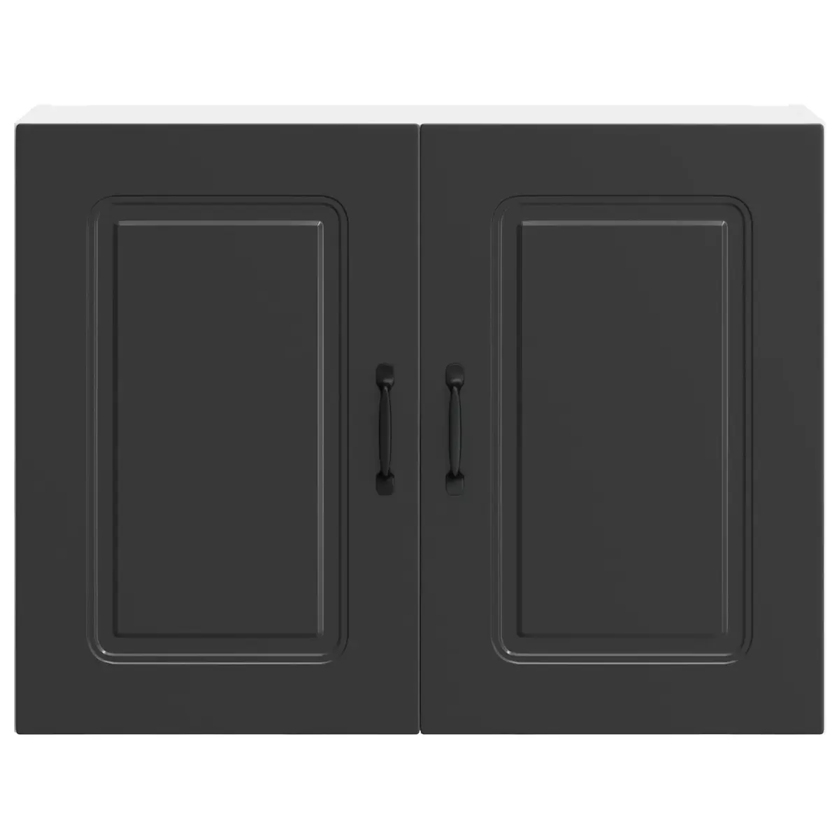 Black Engineered Wood Wall Cabinet for Kitchen