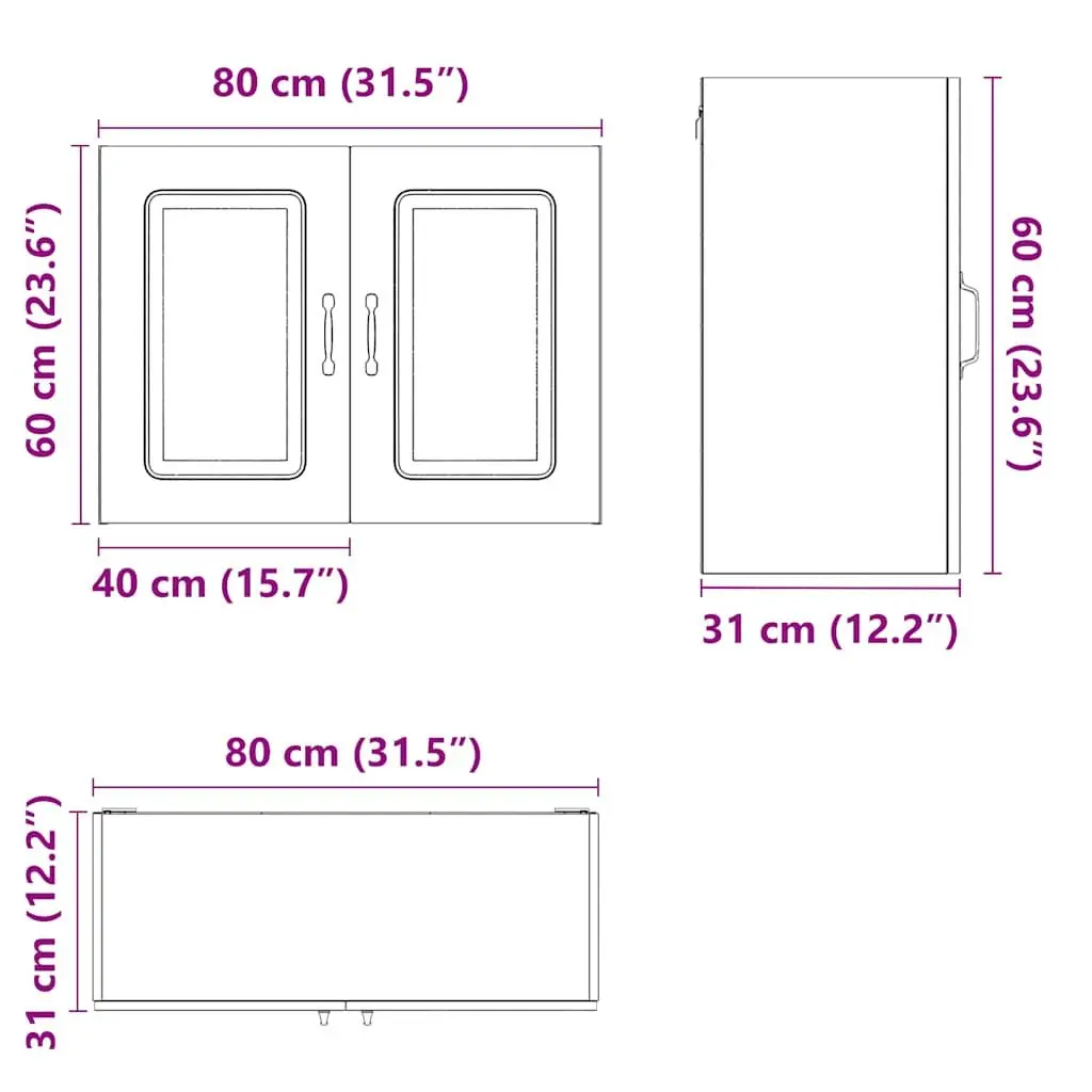 High Gloss White Wall Cabinet for Kitchen Storage