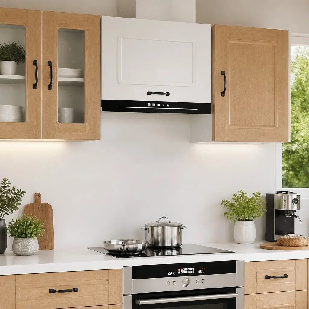 White Engineered Wood Wall Cabinet for Kitchen Storage