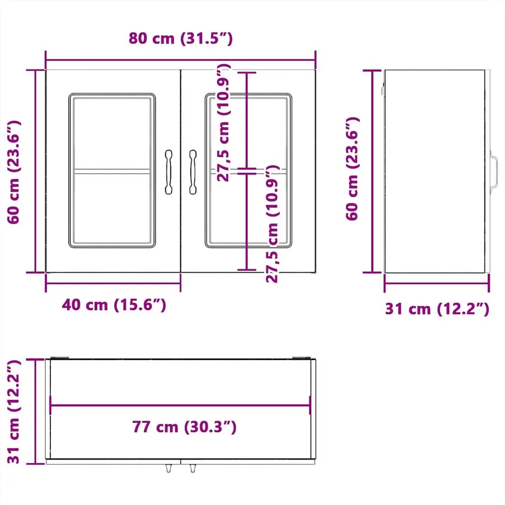 Wall-Mounted White Cabinet with Glass Door