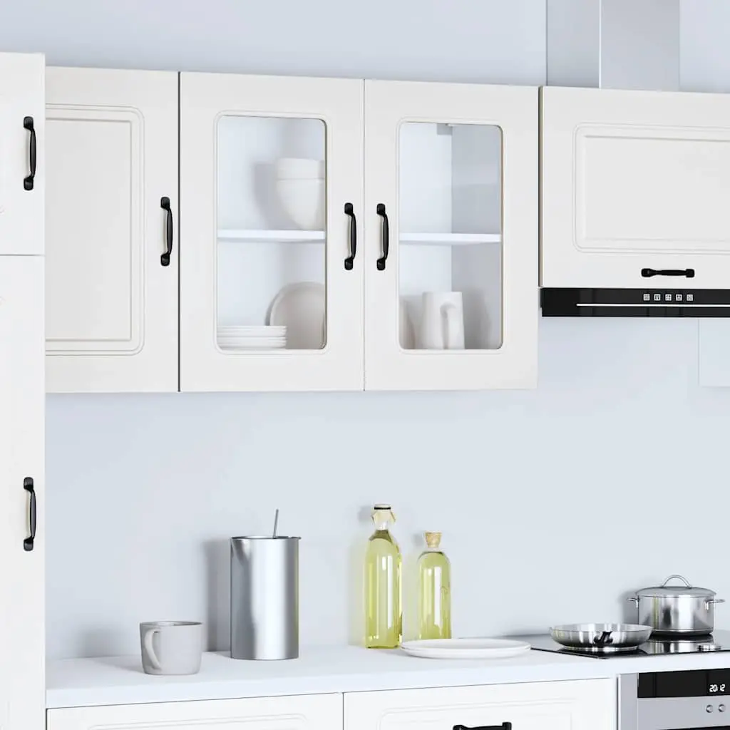 Wall-Mounted White Cabinet with Glass Door