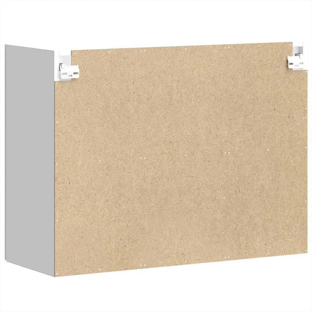 Wall-Mounted White Cabinet with Glass Door