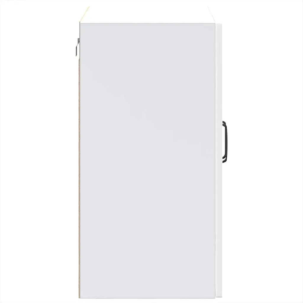 Wall-Mounted White Cabinet with Glass Door