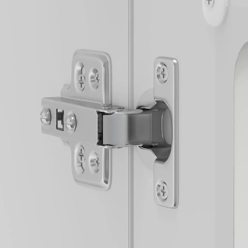 Wall-Mounted White Cabinet with Glass Door