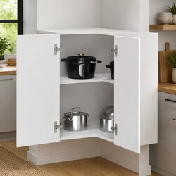 White Engineered Wood Kitchen Wall Corner Cabinet