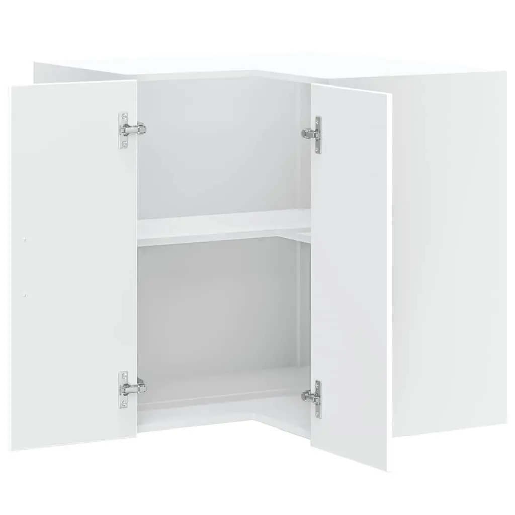 White Engineered Wood Kitchen Wall Corner Cabinet