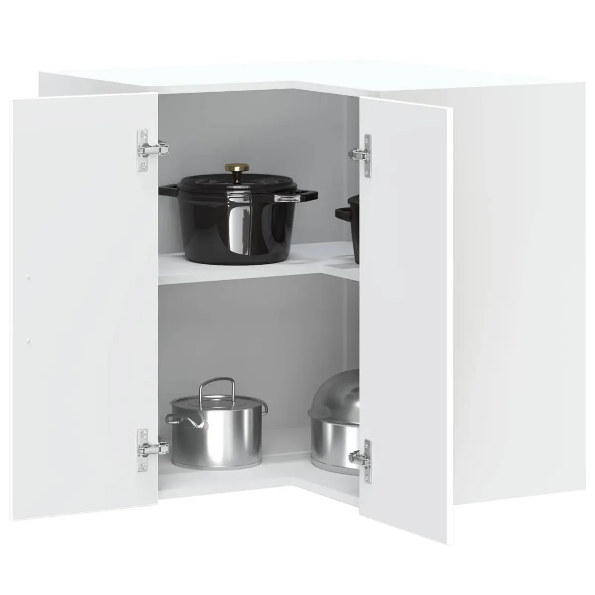 White Engineered Wood Kitchen Wall Corner Cabinet