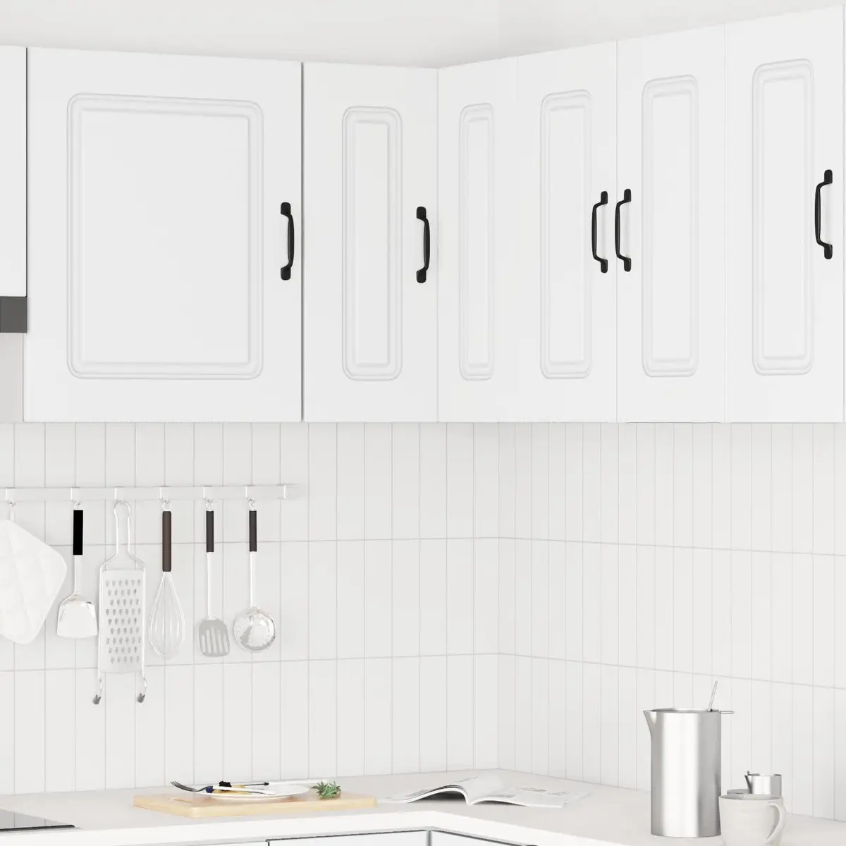 White Engineered Wood Kitchen Wall Corner Cabinet