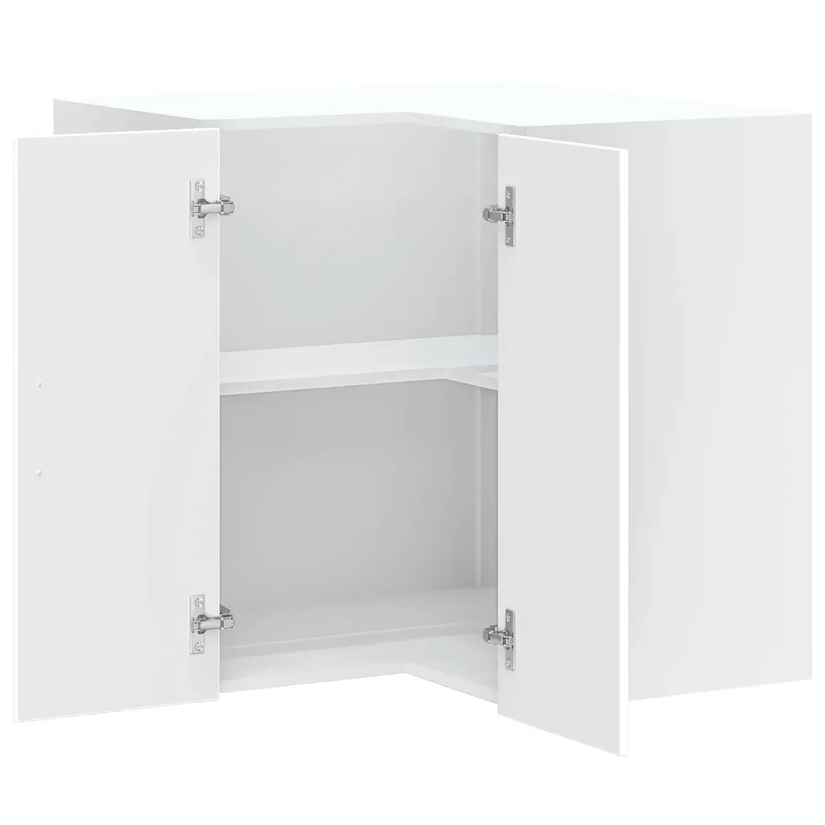 White Engineered Wood Kitchen Wall Corner Cabinet