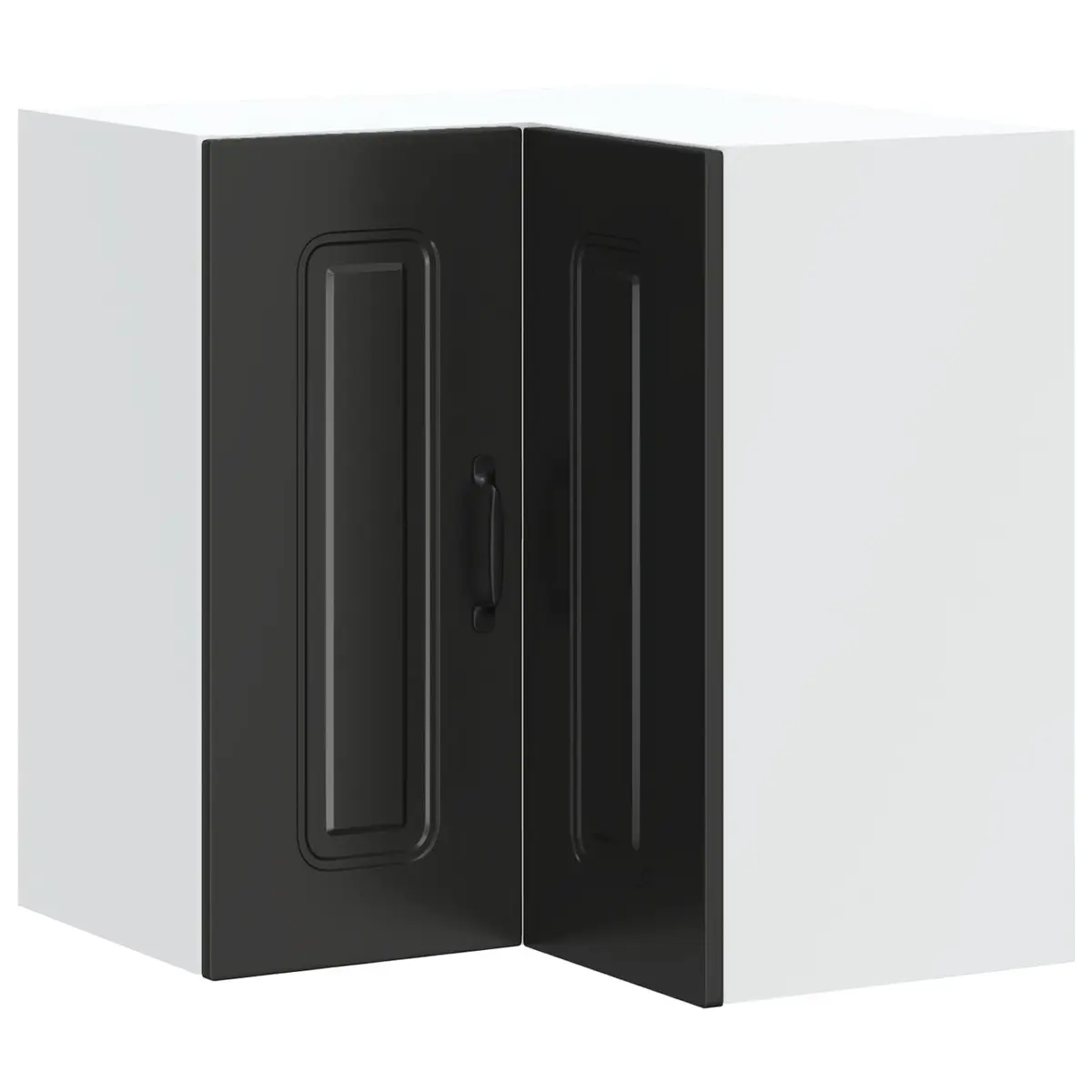 Black Engineered Wood Kitchen Wall Corner Cabinet