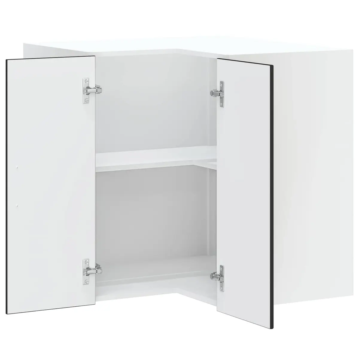 Black Engineered Wood Kitchen Wall Corner Cabinet