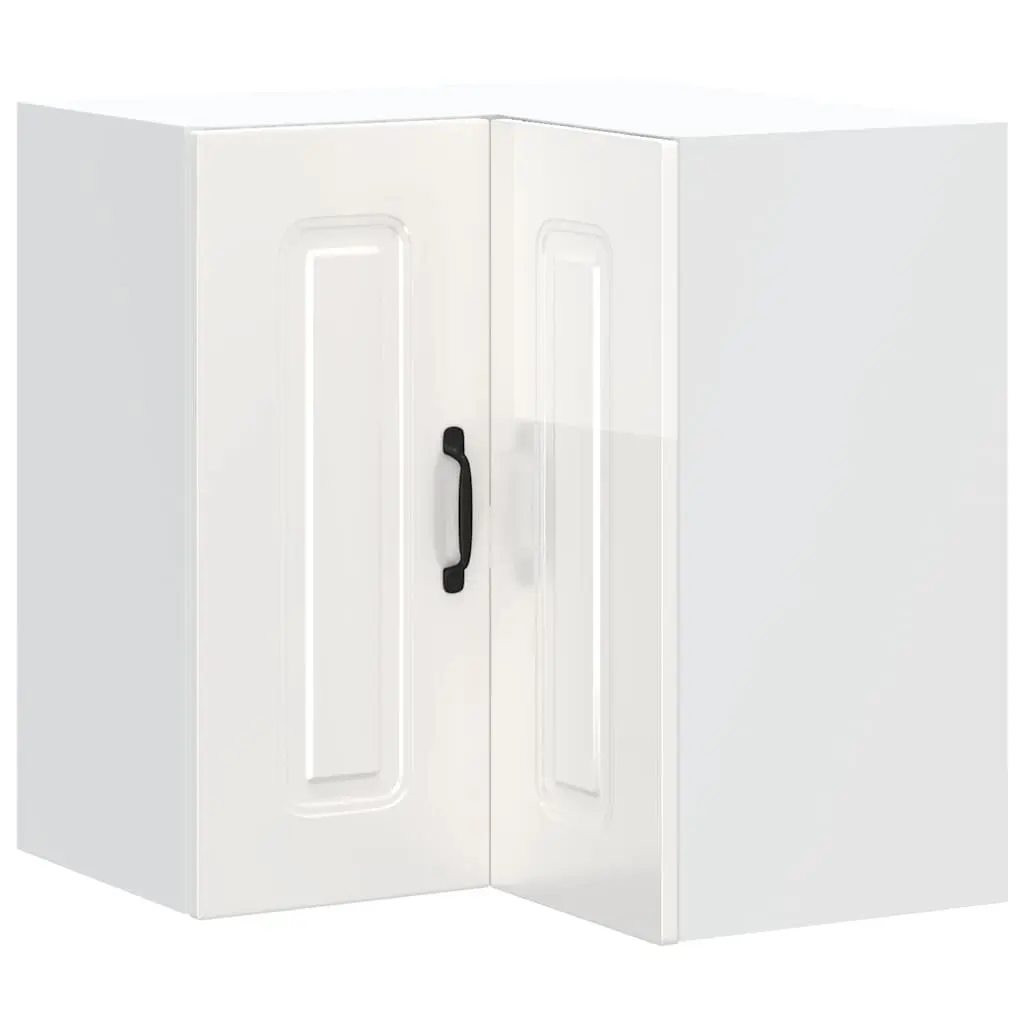 White High Gloss Wall Corner Cabinet for Kitchen Storage