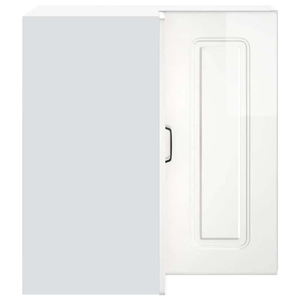 White High Gloss Wall Corner Cabinet for Kitchen Storage