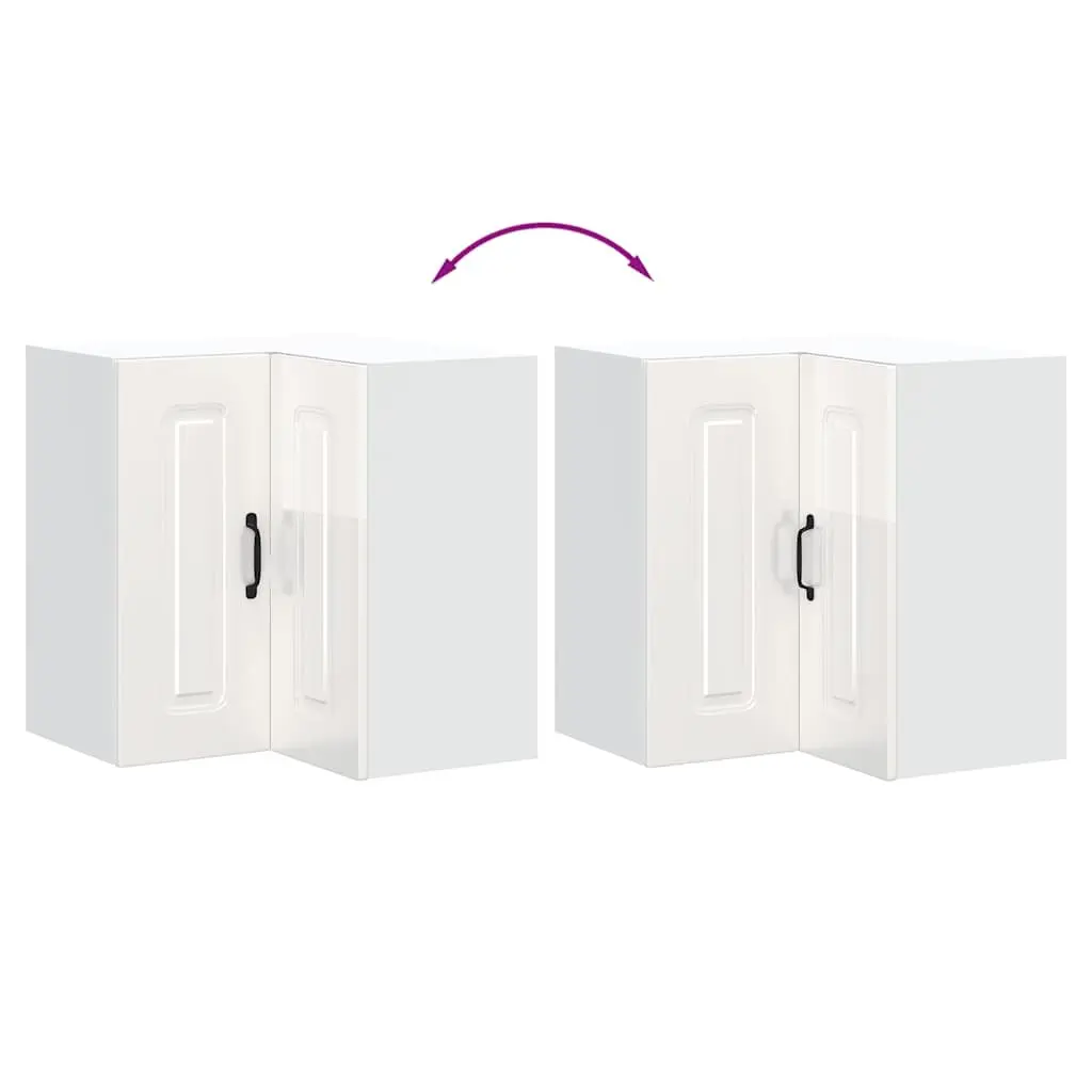 White High Gloss Wall Corner Cabinet for Kitchen Storage