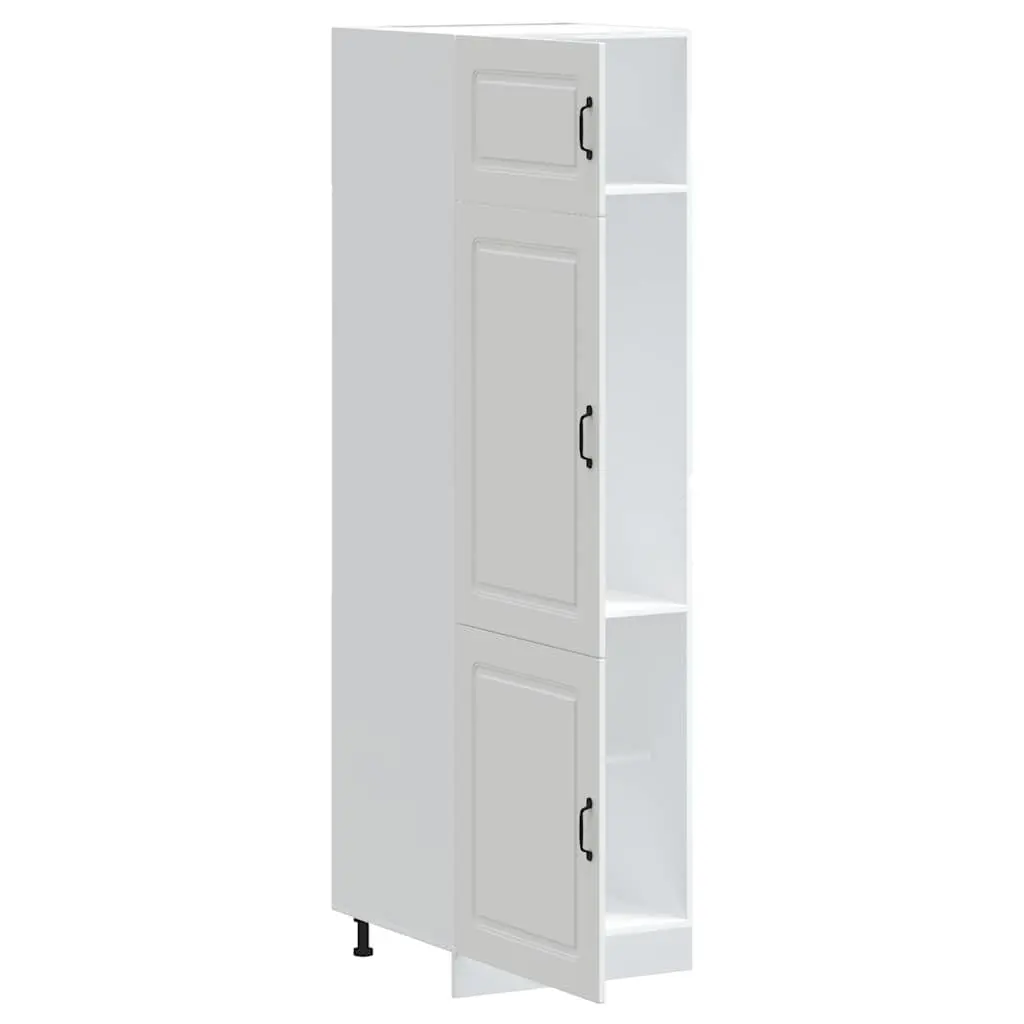 White Engineered Wood Kitchen Storage Cabinet with Adjustable Feet