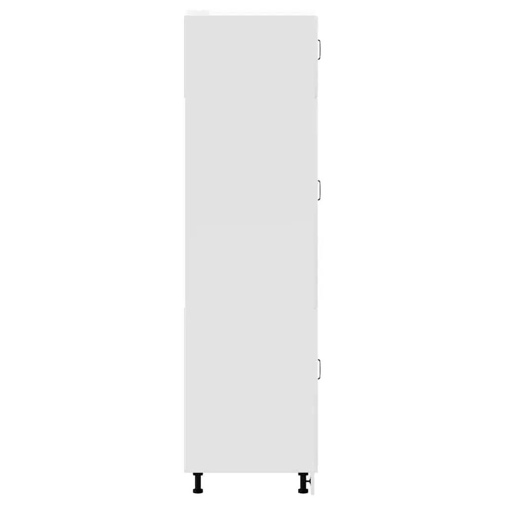 White Engineered Wood Kitchen Storage Cabinet with Adjustable Feet