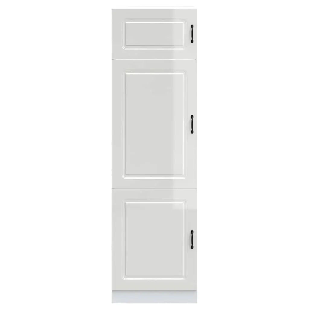 Kitchen Cabinet Engineered Wood Adjustable High Gloss White