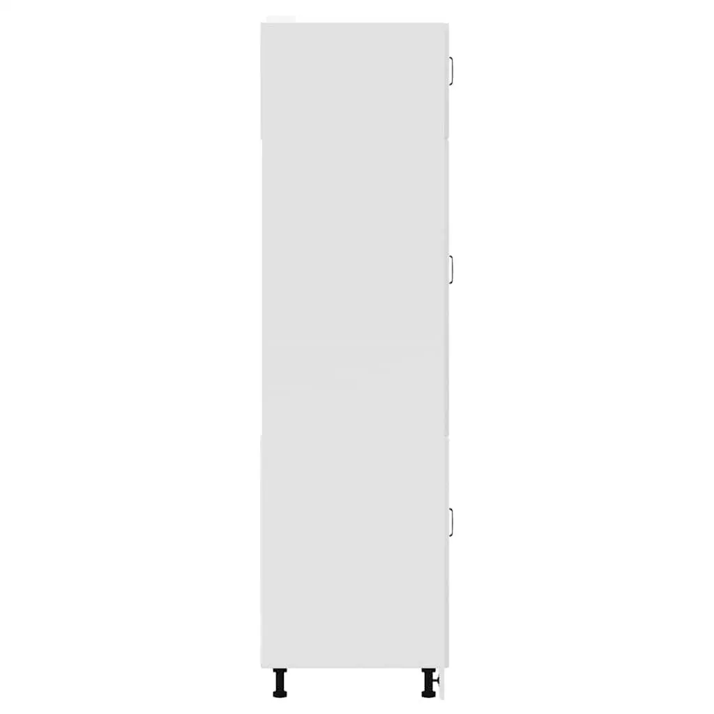 Kitchen Cabinet Engineered Wood Adjustable High Gloss White