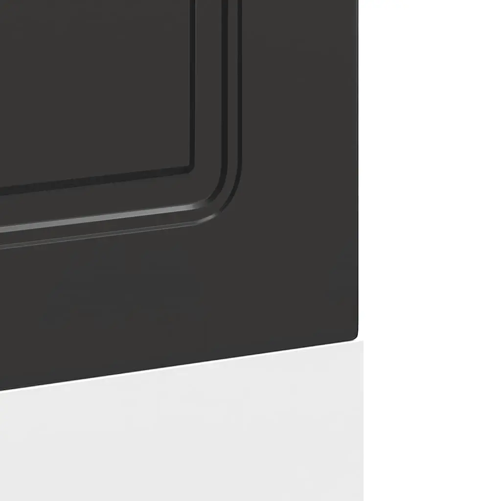 Dishwasher Panel Engineered Wood 60x1.5x57cm Black