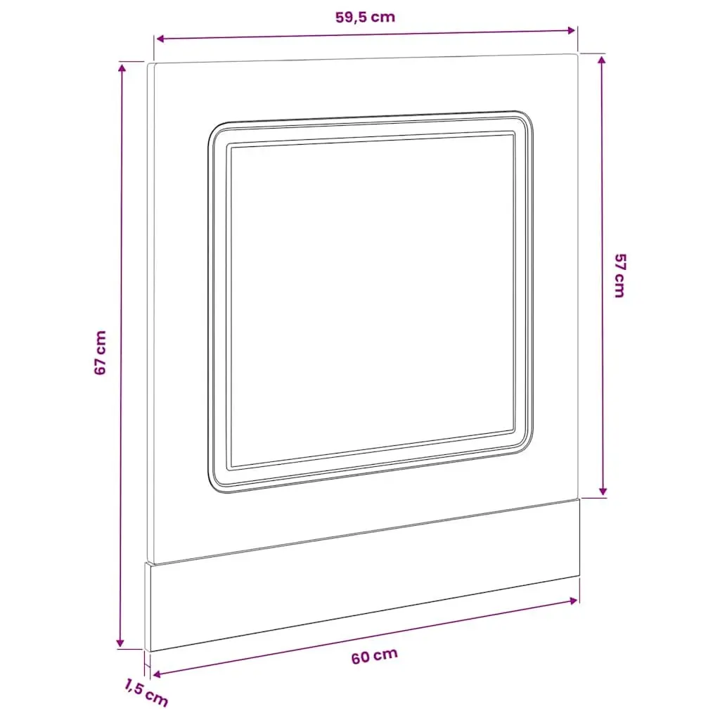 Dishwasher Panel Engineered Wood 60x1.5x57cm Black